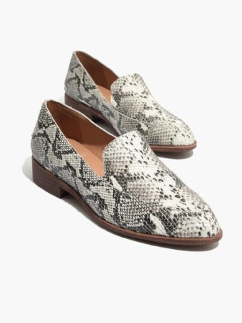 Madewell The Frances Loafer in Stamped Snake Size 8.5